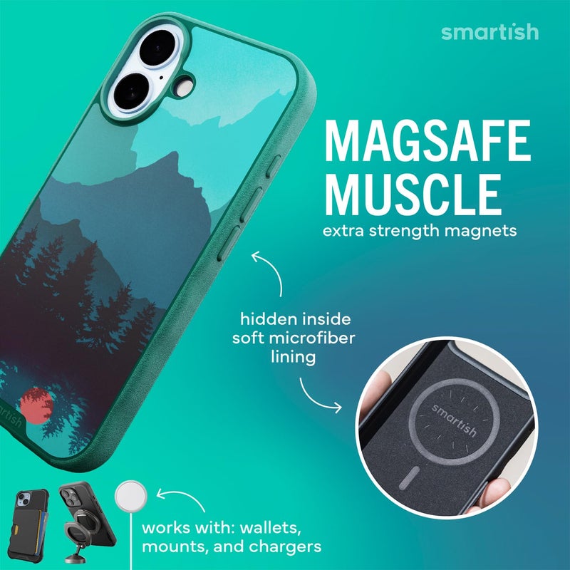 SmartishÂ® iPhone 17 MagSafe Case - Gripmunk Magnetic Slim Case [Lightweight + Protective] Thin Grip Cover with Microfiber Lining for Apple iPhone 17 - Moving Mountains - Image 3
