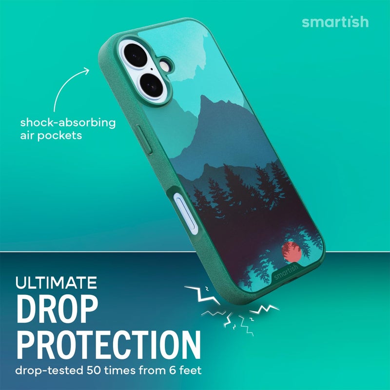 SmartishÂ® iPhone 17 MagSafe Case - Gripmunk Magnetic Slim Case [Lightweight + Protective] Thin Grip Cover with Microfiber Lining for Apple iPhone 17 - Moving Mountains - Image 2