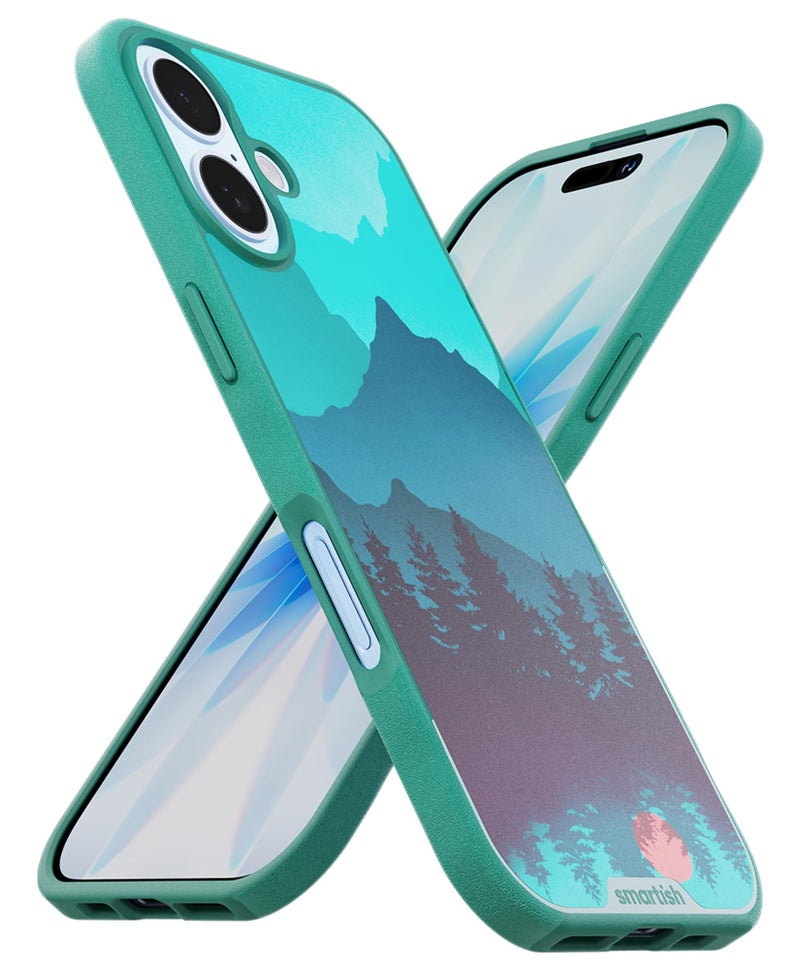 SmartishÂ® iPhone 17 MagSafe Case - Gripmunk Magnetic Slim Case [Lightweight + Protective] Thin Grip Cover with Microfiber Lining for Apple iPhone 17 - Moving Mountains - Image 1