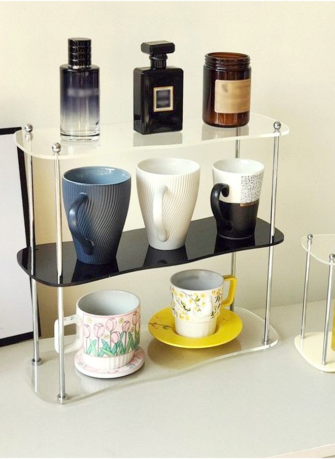 fashionhome Modern Design Bathroom Counter Organizer Shelf Space Saving Clear Acrylic Storage Rack for Bathroom Essentials Makeup and Toiletries 40 x 15 x 32 Centimeter  - Image 3
