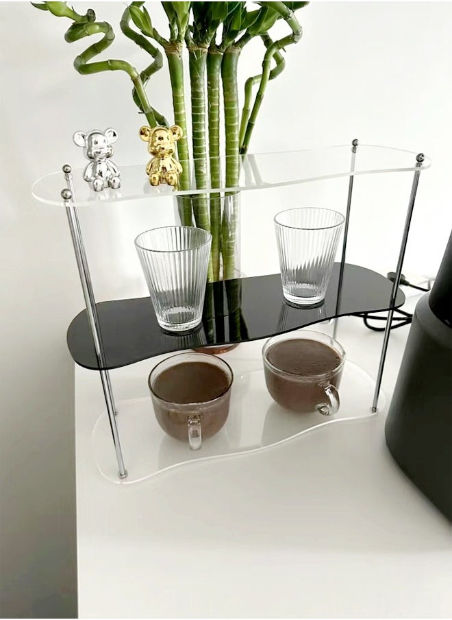 fashionhome Modern Design Bathroom Counter Organizer Shelf Space Saving Clear Acrylic Storage Rack for Bathroom Essentials Makeup and Toiletries 40 x 15 x 32 Centimeter  - Image 2