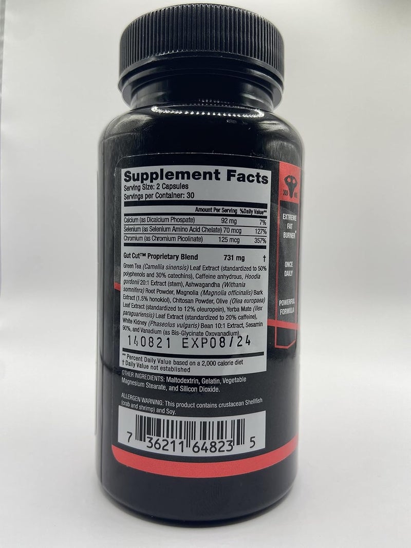 Vigor Labs GutCut Metabolism Boosting and Appetite Suppresion Supplement 60 Capsules - Image 2