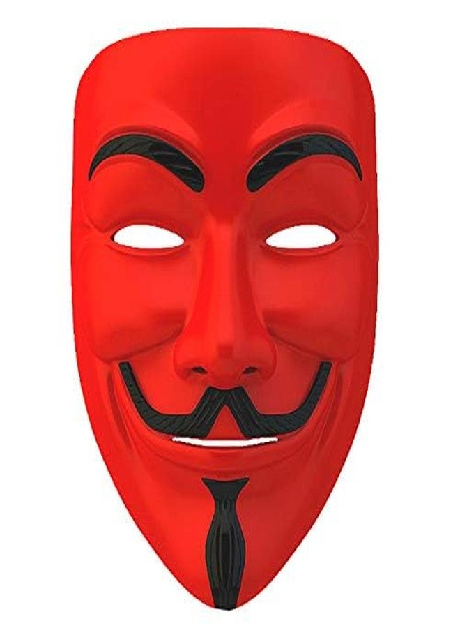 TED TECH قناع قراصنة TED TECH المجهولين (مجموعة من 3 قطع)، قناع بلاستيكي قابل للتعديل (لون أحمر) - Image 4