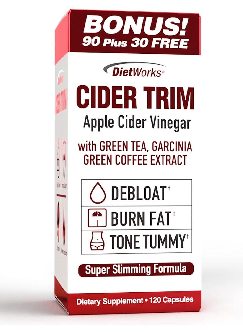 DietWorks - Apple Cider Vinegar With Ginger Cayenne And Maple - 120 Capsules - Image 1
