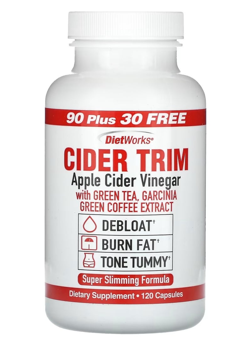 DietWorks - Apple Cider Vinegar With Ginger Cayenne And Maple - 120 Capsules - Image 1