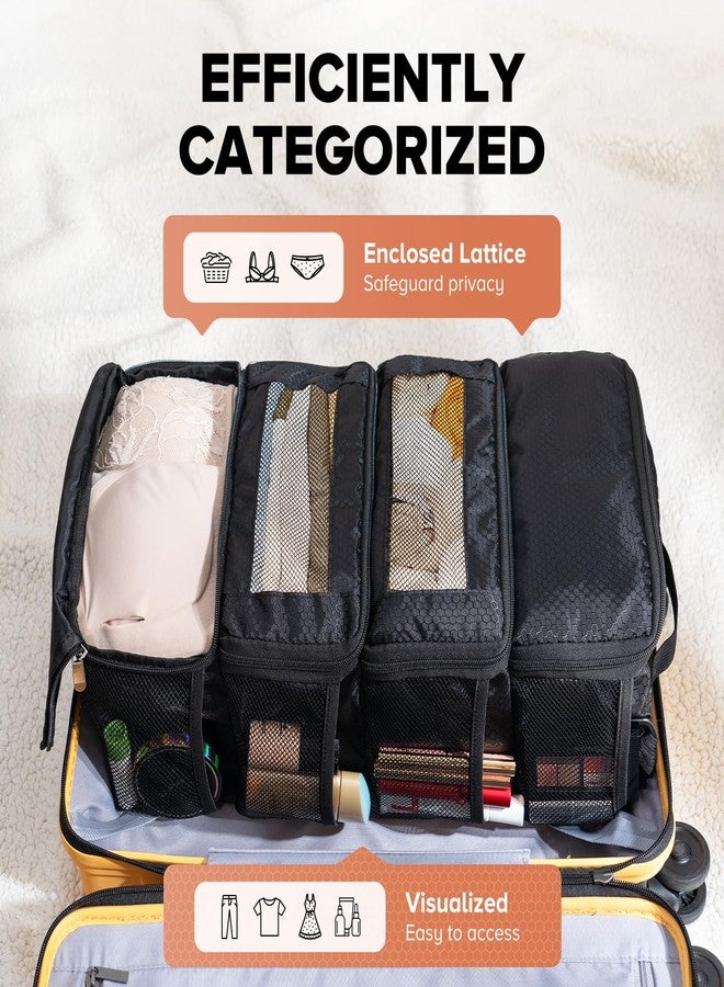 Vokelater Suitcase Organizer, Travel Luggage Organizer Hanging Shelves Packing Cube Closet/Collapsible Portable Travel Organizer for Carry-on, Small, Black - Image 3