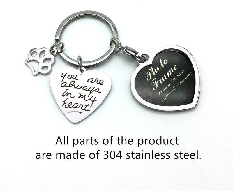 bouti1583 Pet Dog Remembrance Memorial Photo Frame Keychain Gifts, Pet Sympathy Present,You are Always in My Heart - Image 2