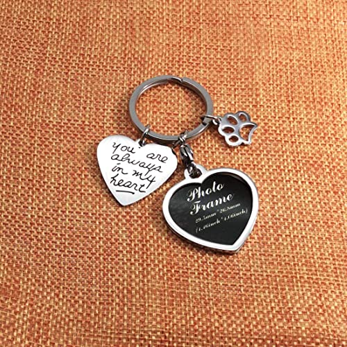 bouti1583 Pet Dog Remembrance Memorial Photo Frame Keychain Gifts, Pet Sympathy Present,You are Always in My Heart - Image 4