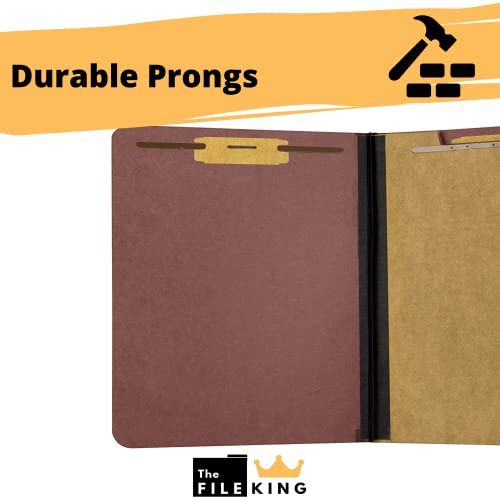 The File King Letter Size Carnelia Red File Folders with Prongs, 10 Pack, 8.5 x 11 - Image 4