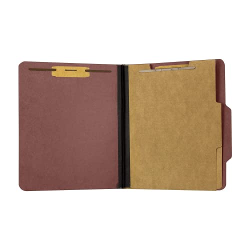 The File King Letter Size Carnelia Red File Folders with Prongs, 10 Pack, 8.5 x 11 - Image 1
