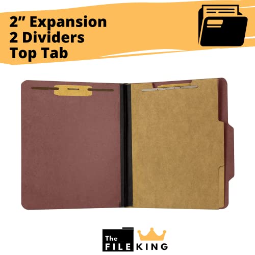 The File King Letter Size Carnelia Red File Folders with Prongs, 10 Pack, 8.5 x 11 - Image 3