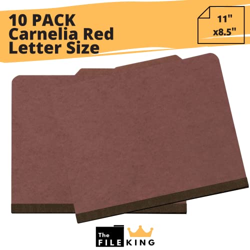 The File King Letter Size Carnelia Red File Folders with Prongs, 10 Pack, 8.5 x 11 - Image 2
