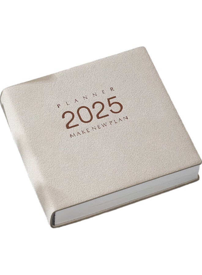 Longe Langjie Square Planner Daily Organizer, Sheepskin Cover, Efficiency Manual, Small Portable Calendar, Journal, Study Planner, Time Management Notebook, Customizable - Image 2