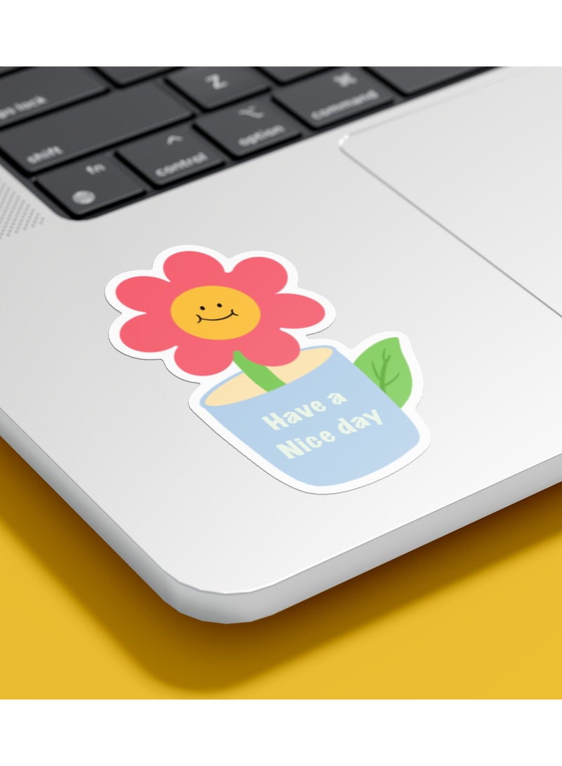 Boomah Accessories 1-Piece Creative cute friendship Flower Waterproof Vinyl Stickers, for Laptop , Mobile , Mug , Skateboard , Guitar for kids, adult , girls, nursery 8x6cm - Image 1