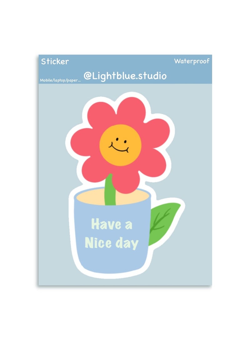 Boomah Accessories 1-Piece Creative cute friendship Flower Waterproof Vinyl Stickers, for Laptop , Mobile , Mug , Skateboard , Guitar for kids, adult , girls, nursery 8x6cm - Image 2