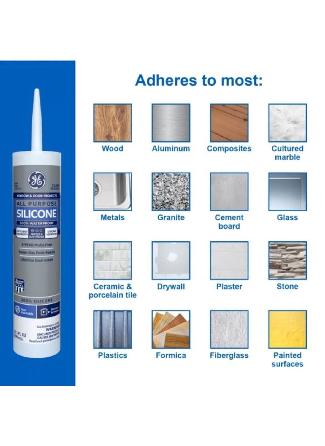 All Purpose Silicone Sealant Clear 209 ml GE012