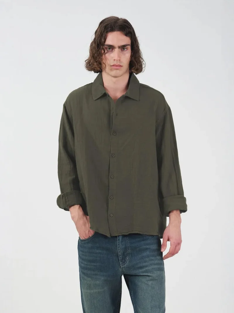 Giesto GIESTO Men's Relaxed Fit Cotton Long Sleeve Shirt