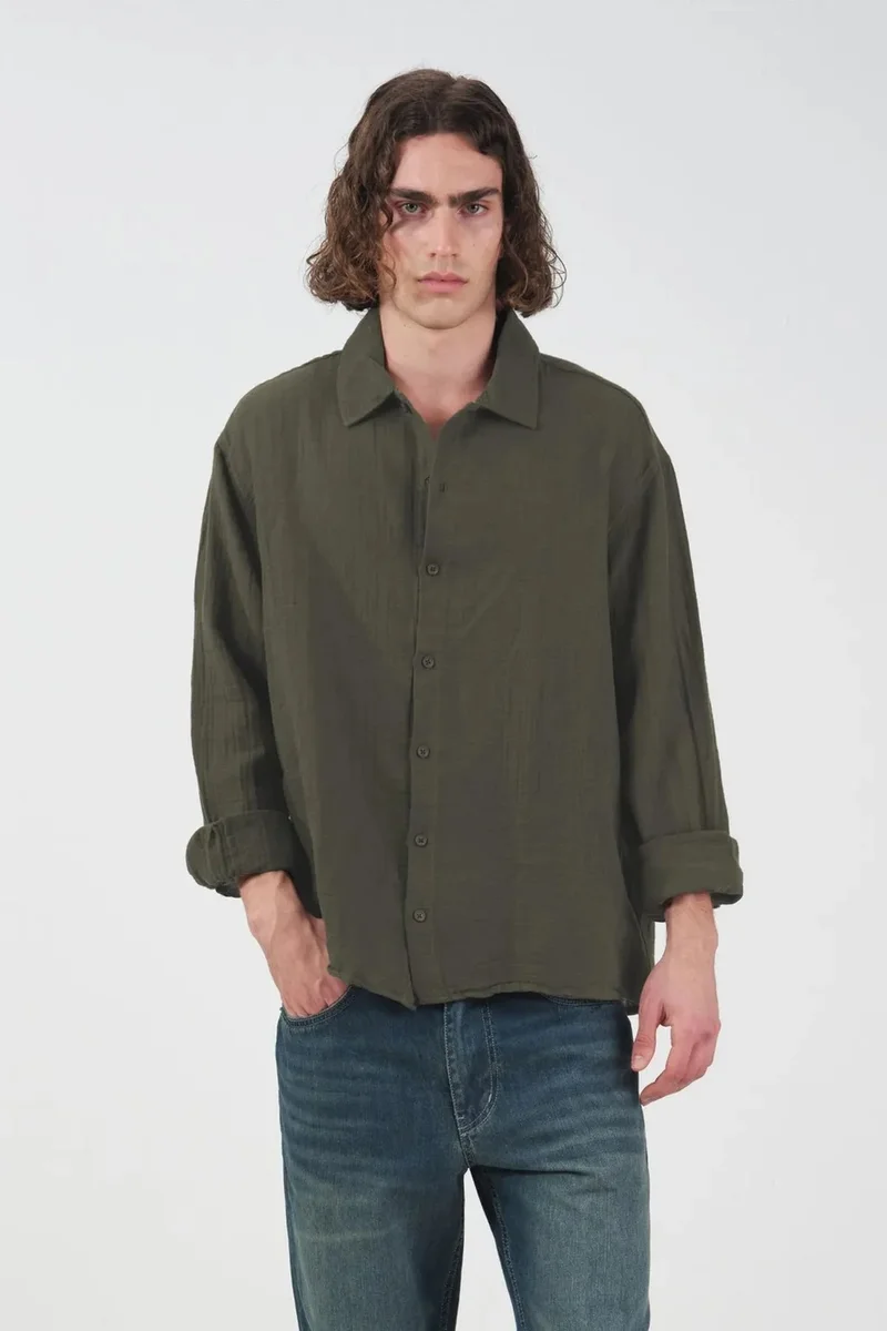 جيستو GIESTO Men's Relaxed Fit Cotton Long Sleeve Shirt