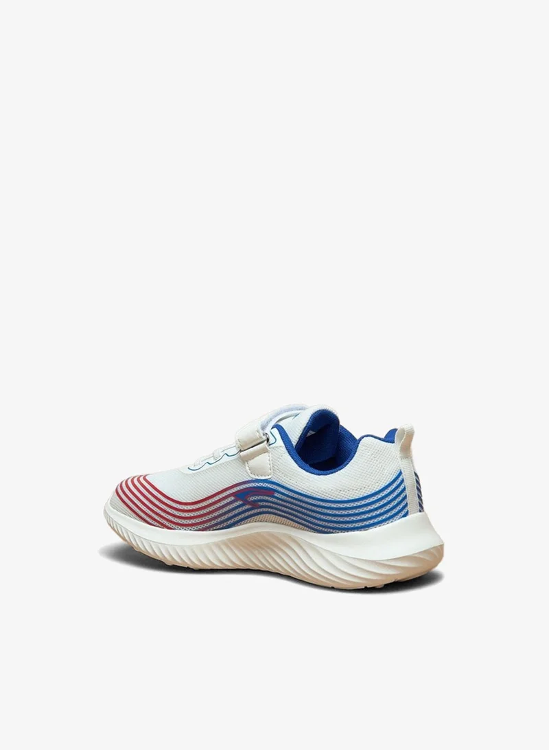 Dash Striped Sports Shoes with Hook and Loop Closure