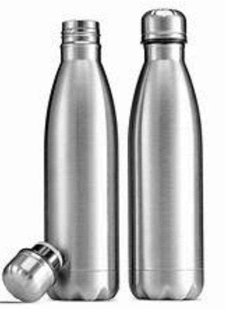 NATIONAL PLASTIC - 350ml Stainless Steel Water Bottle Double Walled Sports Water Bottle Vacuum Insulated Cola Shape Travel Thermal Flask Bpa Free, Silver SUS304 - Image 1