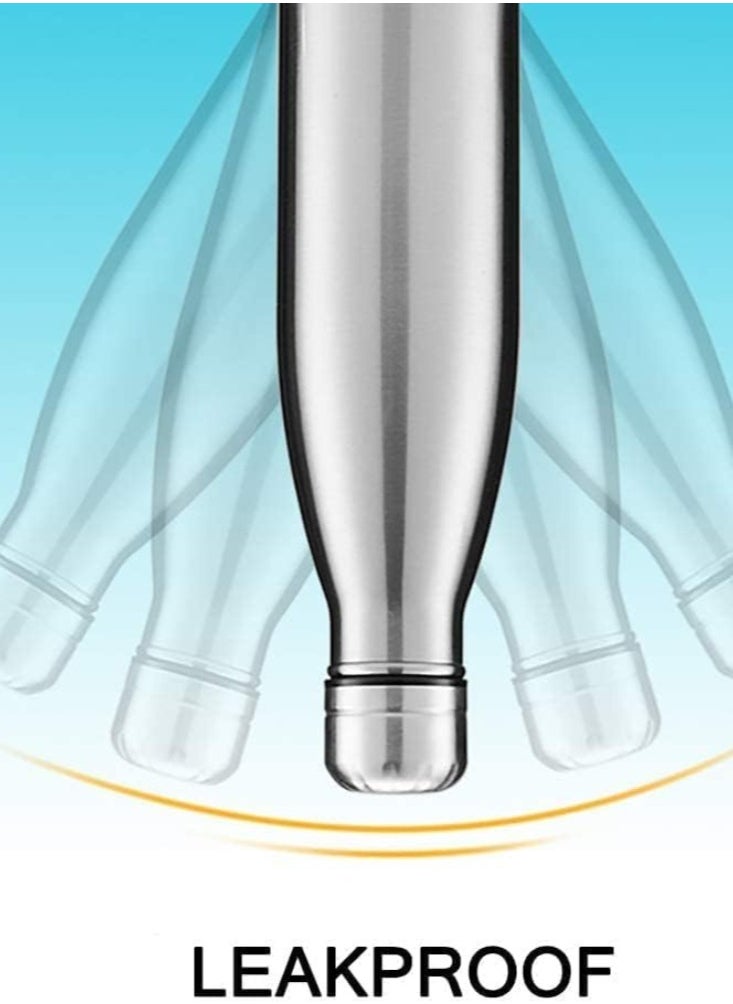 NATIONAL PLASTIC - 350ml Stainless Steel Water Bottle Double Walled Sports Water Bottle Vacuum Insulated Cola Shape Travel Thermal Flask Bpa Free, Silver SUS304 - Image 1