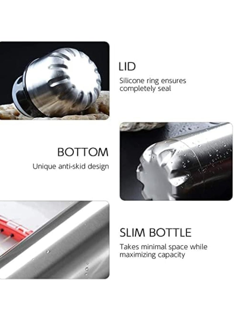 NATIONAL PLASTIC - 350ml Stainless Steel Water Bottle Double Walled Sports Water Bottle Vacuum Insulated Cola Shape Travel Thermal Flask Bpa Free, Silver SUS304 - Image 1