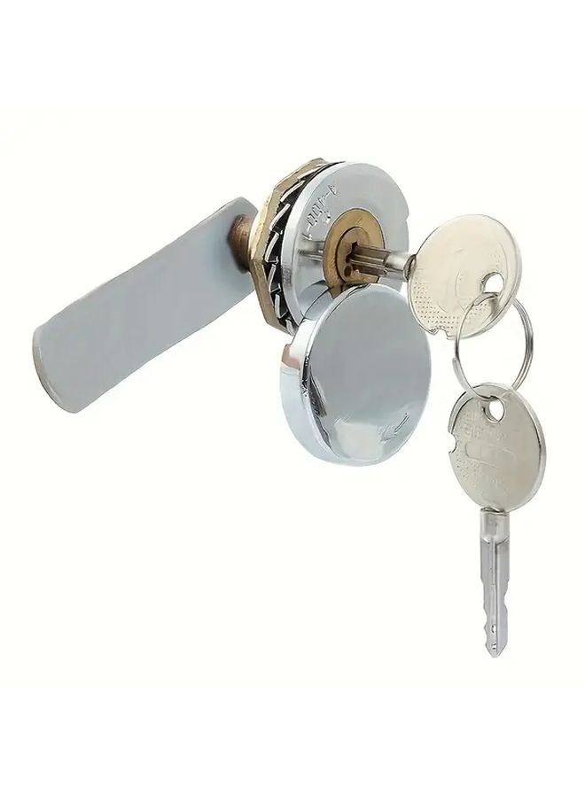 3pcs Silvery Metal Cam Lock Padlocks with 2 Keys 16mm Heavy Duty Keyed Locks for Doors Cabinets Mailboxes Drawers Secure Locking Hardware for Home Cabinet Security Sleek Metallic Finish Reliable Performance - Image 1
