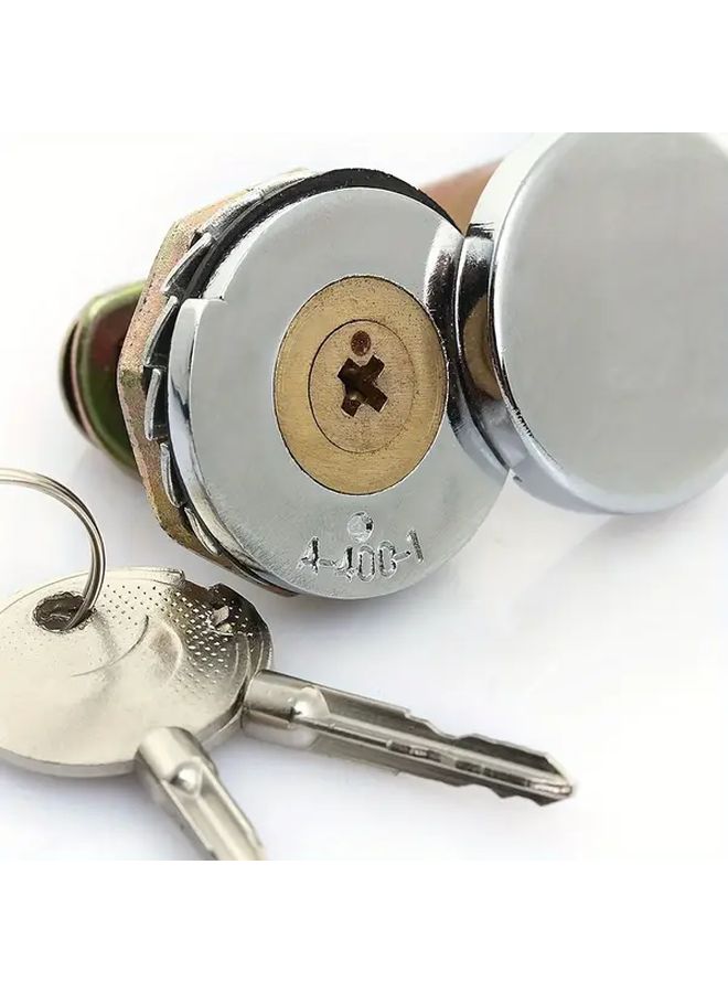 3pcs Silvery Metal Cam Lock Padlocks with 2 Keys 16mm Heavy Duty Keyed Locks for Doors Cabinets Mailboxes Drawers Secure Locking Hardware for Home Cabinet Security Sleek Metallic Finish Reliable Performance - Image 4
