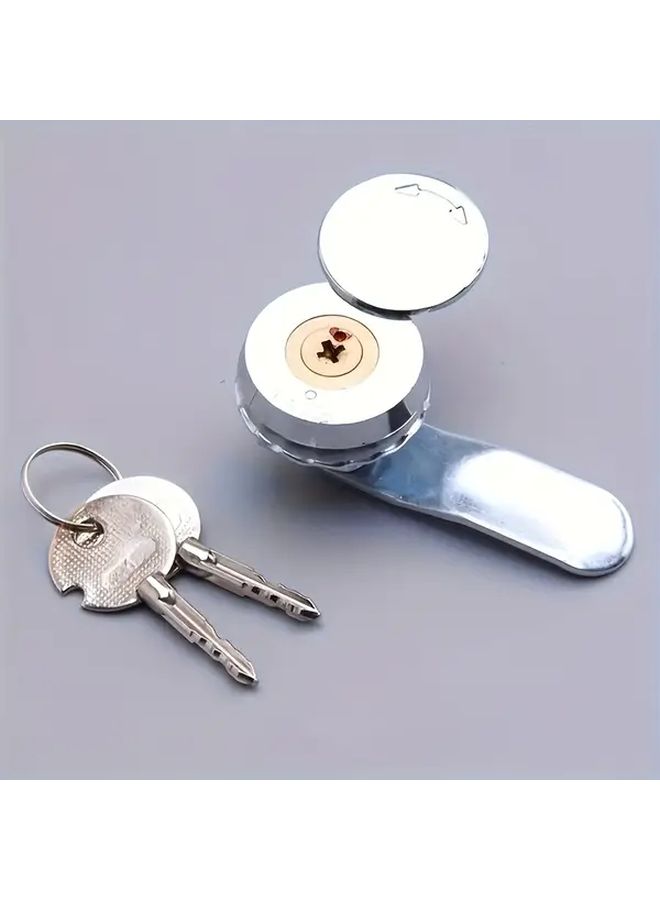 3pcs Silvery Metal Cam Lock Padlocks with 2 Keys 16mm Heavy Duty Keyed Locks for Doors Cabinets Mailboxes Drawers Secure Locking Hardware for Home Cabinet Security Sleek Metallic Finish Reliable Performance - Image 3