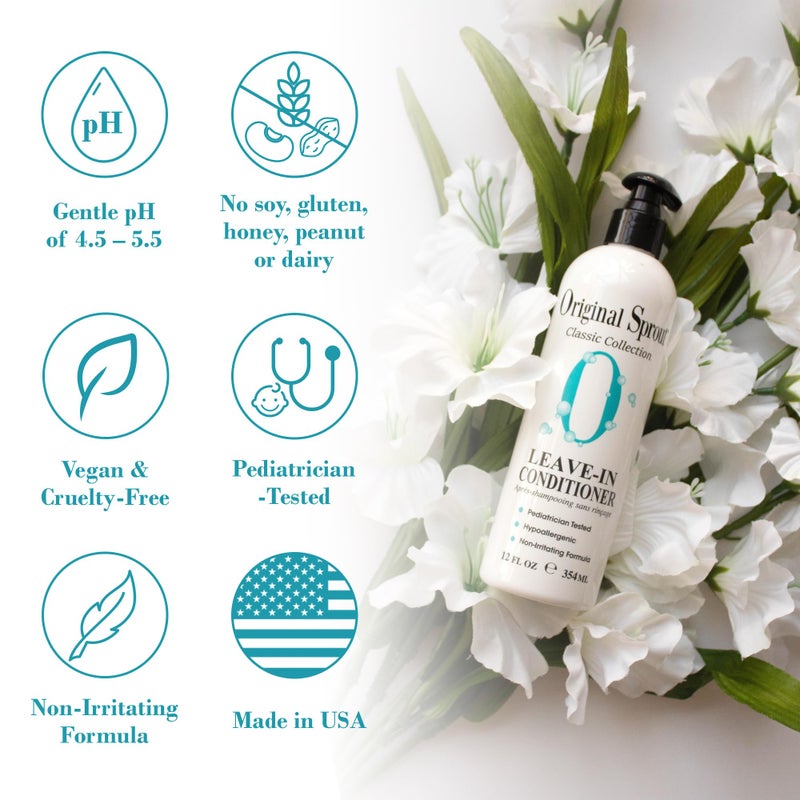 Original Sprout بلسم أصلي سبراوت للعناية بالشعر وعلاج قبل السباحة لجميع أنواع الشعر، زجاجة 12 أونصة - Image 3