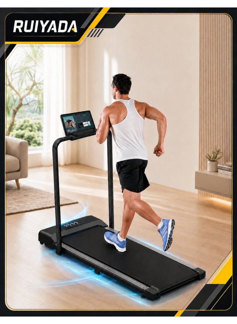 RUIYADA 2 in 1 Walking Pad, Foldable Treadmills with Handle Bar, 2.5HP Portable Folding Treadmill with Remote Control, Under Desk for Home Office, Small Treadmill - Image 1