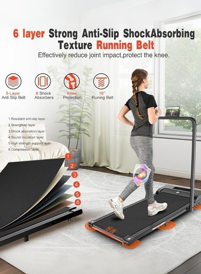 RUIYADA 2 in 1 Walking Pad, Foldable Treadmills with Handle Bar, 2.5HP Portable Folding Treadmill with Remote Control, Under Desk for Home Office, Small Treadmill - Image 5