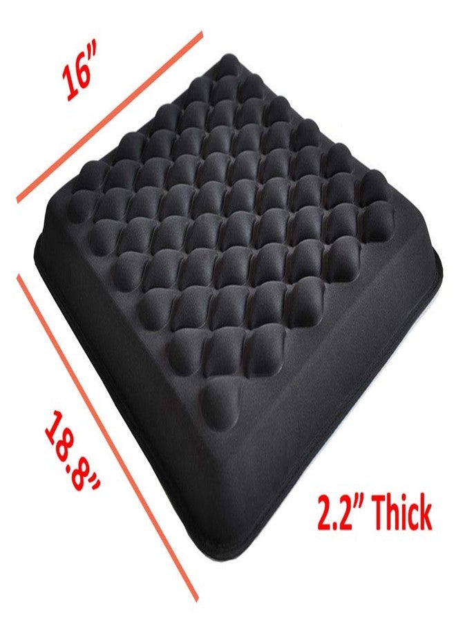 Tektrum Extra Thick Cool Gel Orthopedic Seat Cushion with Massage Convexes for Wheelchair, Office, Home, Car - Relief for Sweaty Bottom, Sciatica, Coccyx, Back Pain, Tailbone Pain (TD-GS1202-BLK) - Image 4