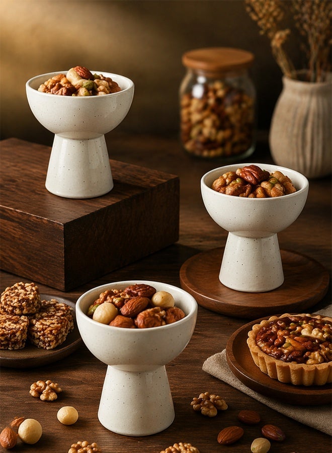 1 pc, white, vintage ice cream cup, ceramic, DIY, high-color personalized creative platter, suitable for dessert shop/pastry plate/restaurant/home - Image 1
