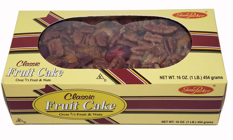 Jane Parker Classic Light Fruit Cake 16 Ounce (1 pound) Fruitcake in Box - Image 1