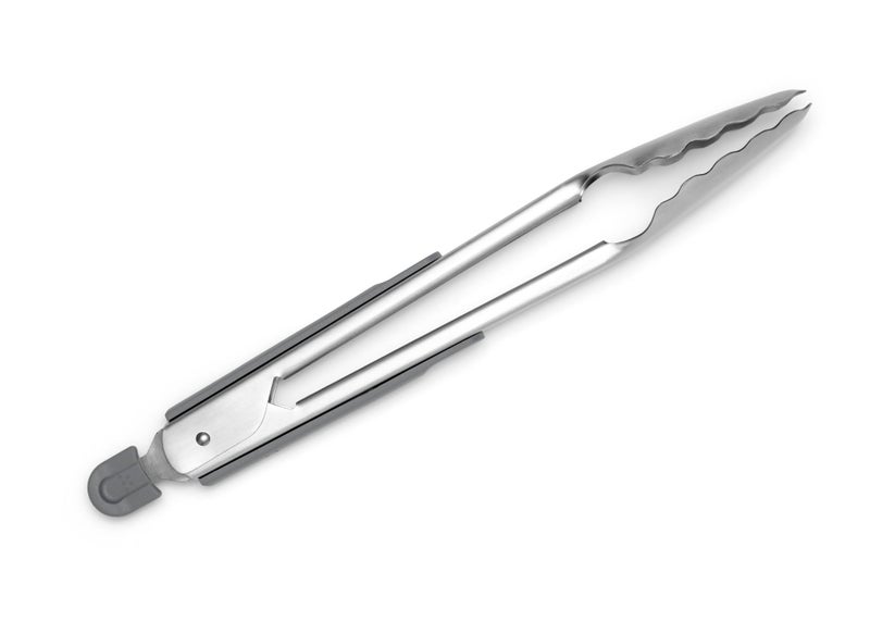 Misen Stainless Steel Kitchen Tongs  Precision Grilling Tool  Heat Resistant Heavy Duty  Perfect for Serving and Air Frying  12 Inch  Gray