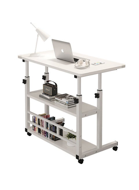 Sharpdo Bedside Table Simple Lifting Computer Table Movable Household Double-layer Learning Office Table 80*40*(56-82)cm