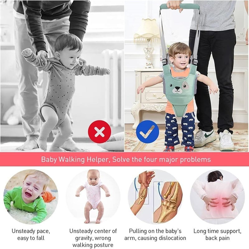 AVIZCVE Baby Walking Harness, Handheld Kids Walker Helper, New Upgrade Breathable and Adjustable Toddler Infant Walker Harness Assistant Belt with Instructions for 7-24 Month (Breathable Sky Blue Bear) - Image 4