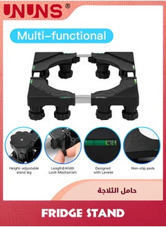UNUNS Washing Machine Base,Adjustable Refrigerator Stand With 8 Strong Feet,Washing Machine Pedestal Multi-Functional Base For Dryer,Black  - Image 3