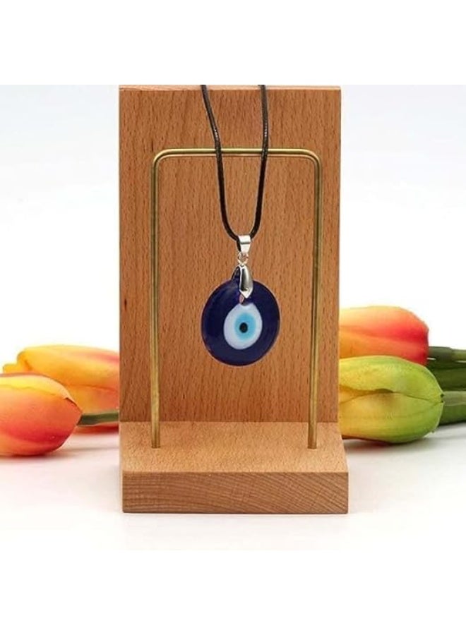 قلادة وسوار العين الشريرة، قلادة العين الشريرة من الزجاج التركي الأزرق وحبل جلدي، أقراط للنساء والرجال، قلادة حماية الحظ، مجوهرات، مظهر أنيق، هدية للصديقة، الزوجة، الأخت - Image 3