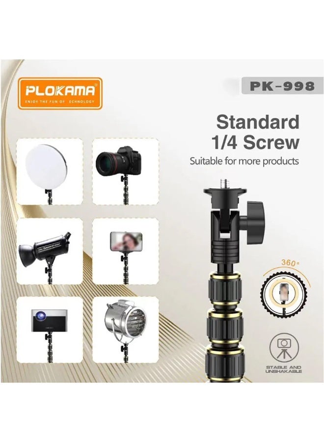 بلوكاما حامل ثلاثي القوائم ثابت ومتعدد الاستخدامات، قابل للدوران بزاوية 360 درجة مثالي لالتقاط صور واضحة وثابتة باستخدام الهواتف والكاميرات، ويأتي مزوداً بجهاز تحكم عن بُعد وحقيبة للتخزين - Image 3