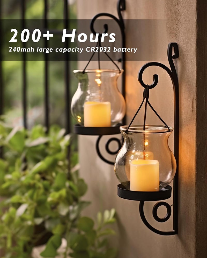 Homemory 24-Pack Flickering Flameless Votive Candles - 200+ Hour Battery Operated LED Tealights in Amber Yellow for Weddings, Outdoor, Halloween, and Christmas Decoration - Image 2