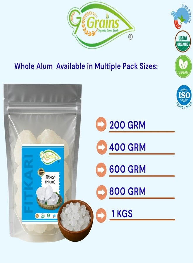 G7 GRAINS Whole Alum Crystals (Fitkari) Natural Stone Form (1Kg) | For Water Purification, Skin Tightening, Aftershave & Household Use | Pure & Chemical-Free | By G7 Grains - Image 4