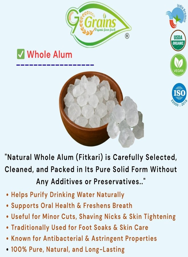 G7 GRAINS Whole Alum Crystals (Fitkari) Natural Stone Form (1Kg) | For Water Purification, Skin Tightening, Aftershave & Household Use | Pure & Chemical-Free | By G7 Grains - Image 2