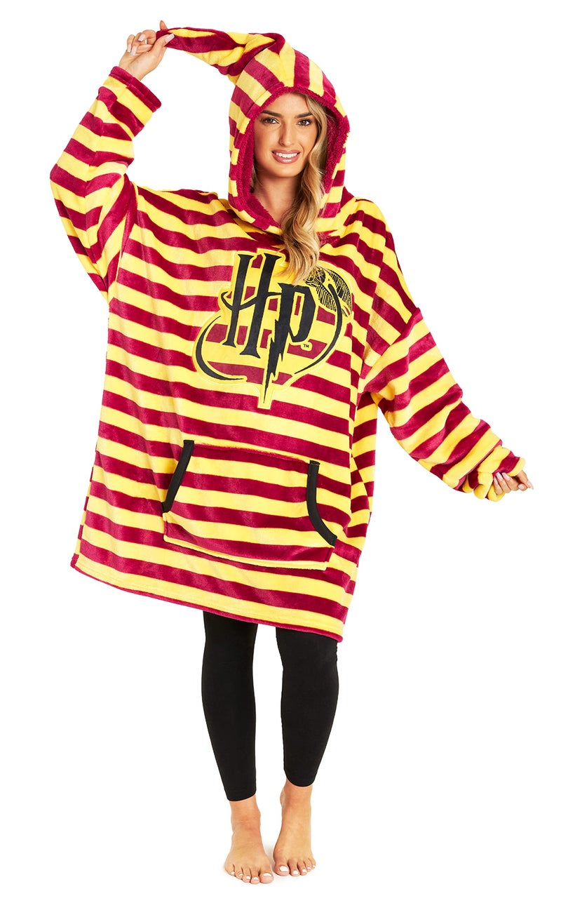 Harry Potter Oversized Blanket Hoodie Gifts for Women, Men, Adults Teens, Fleece Wearable Blanket with Hood and Pocket (Red) - Image 1