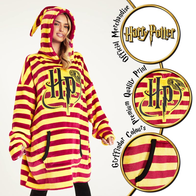 Harry Potter Oversized Blanket Hoodie Gifts for Women, Men, Adults Teens, Fleece Wearable Blanket with Hood and Pocket (Red) - Image 4