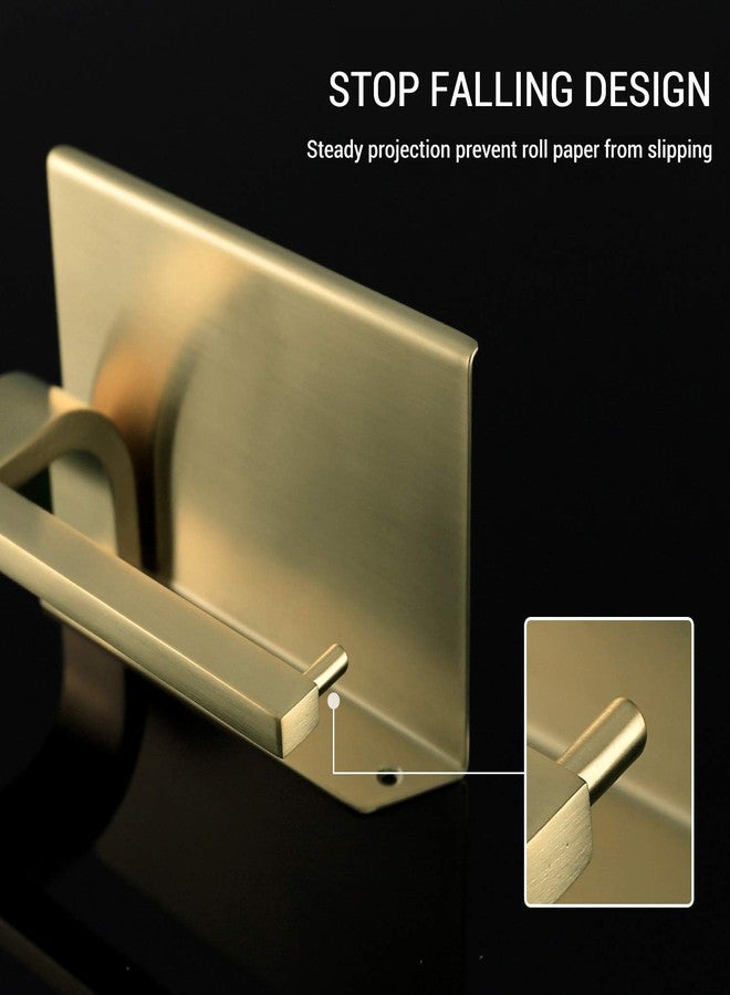 TRUSTMI Toilet Paper Holder with Phone Shelf SUS 304 Stainless Steel Wall Mounted Bathroom Tissue Roll Dispenser, Brushed Gold - Image 5
