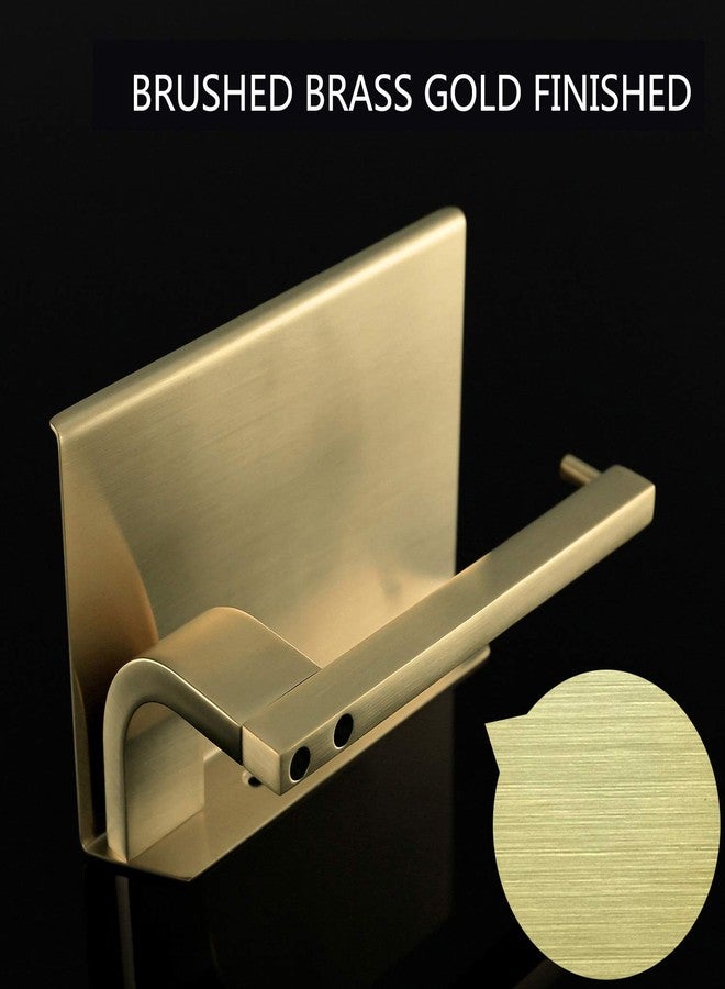 TRUSTMI Toilet Paper Holder with Phone Shelf SUS 304 Stainless Steel Wall Mounted Bathroom Tissue Roll Dispenser, Brushed Gold - Image 3