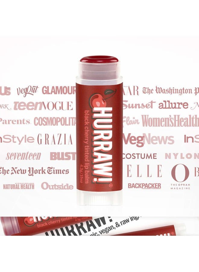 Hurraw! Black Cherry Tinted Lip Balm: (Sheer Red Tint) Organic, Certified Vegan, Cruelty and Gluten Free. Non-GMO, 100% Natural Ingredients. Bee, Shea, Soy and Palm Free. Made in USA - Image 5