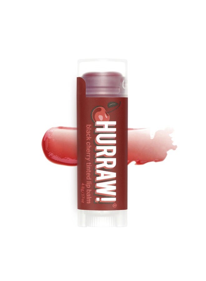Hurraw! Black Cherry Tinted Lip Balm: (Sheer Red Tint) Organic, Certified Vegan, Cruelty and Gluten Free. Non-GMO, 100% Natural Ingredients. Bee, Shea, Soy and Palm Free. Made in USA - Image 1